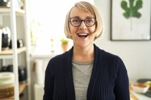 Mountainview blog post Aging is Inevitable, Tooth Loss is Not Maintaining healthy teeth and gums can help you keep your teeth for life Portrait happy senior woman at home